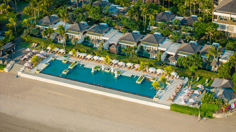 Large hotel on the Seminyak shore, Bali