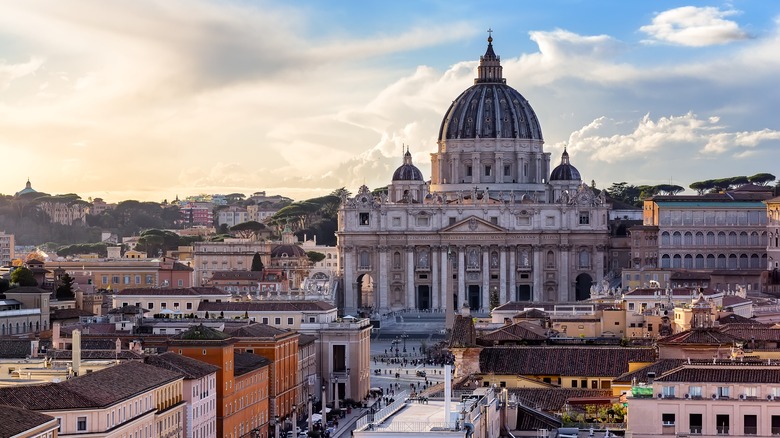 St. Peter's Basilica with clouds