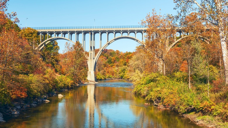 Cuyahoga Valley bridge fall colors