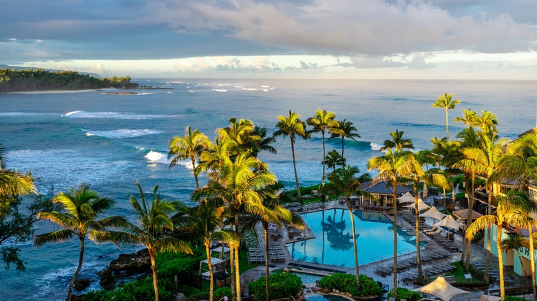 Overhead view of The Ritz Carlton Oahu Turtle Bay Resort