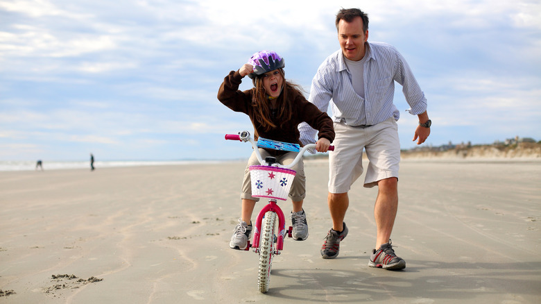 Girl riding a bike