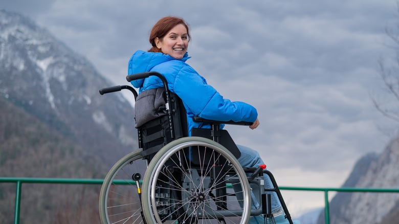 woman in wheelchair mountain views 