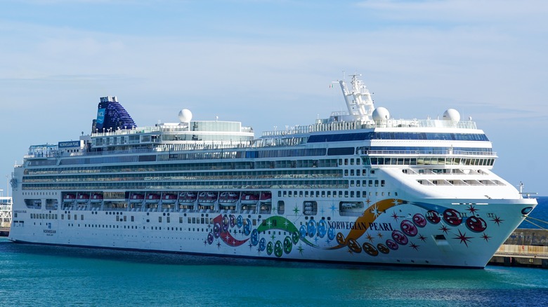 Norwegian Cruise Line ship in port 