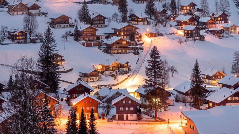 Winter evening in Grindelwald, Switzerland