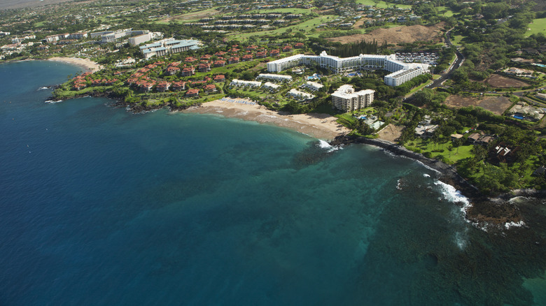 Aerial view of the Fairmont Kea Lani hotel in Maui