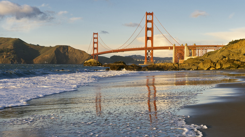 Baker Beach in San Francisco with the Golden Gate Bridge in the background