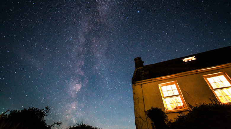 the night sky above a home on Sark, Channel Islands