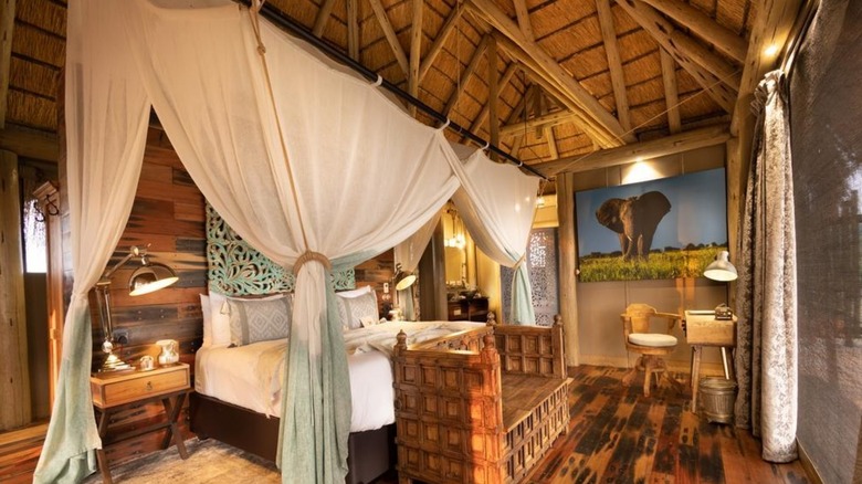 Inside a bedroom at Sitatunga Private Island