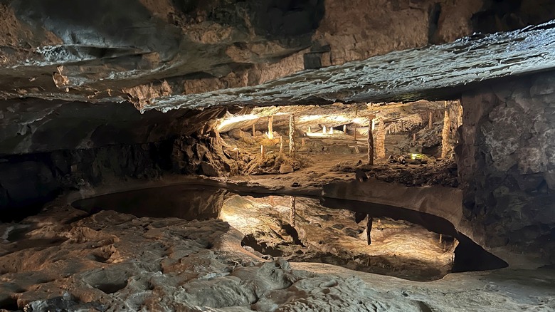 The dark interior of the St. Beatus Caves in Switzerland