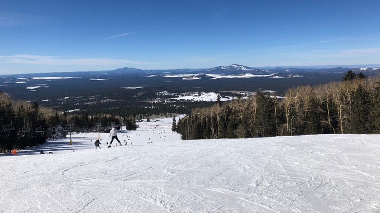 People skiing at Arizona Snowbowl in Flagstaff