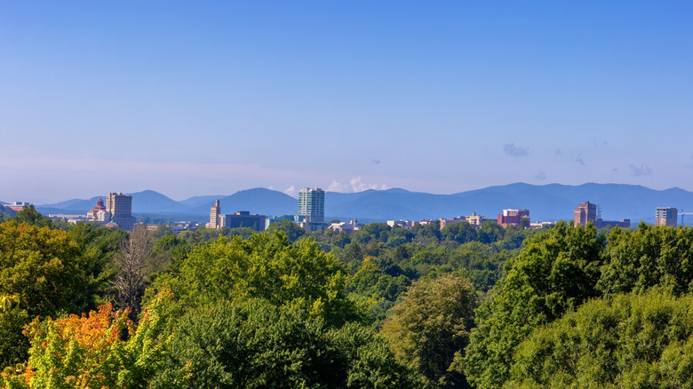 View from Omni Grove Park inn in North Carolina