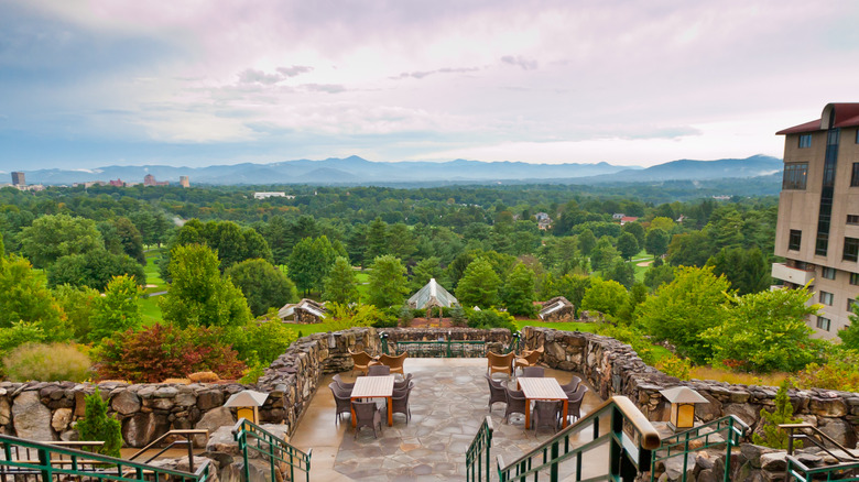 The view from Omni Grove Park inn in North Carolina