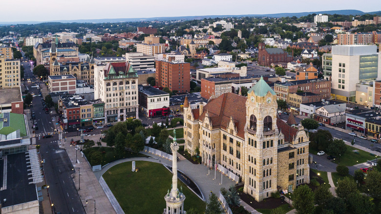 An aerial view of Scranton, Pennsylvania