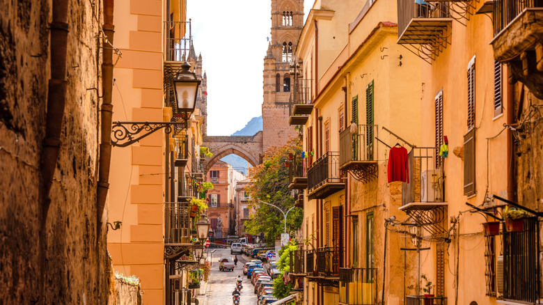 Street view of Palermo, Sicily, Italy