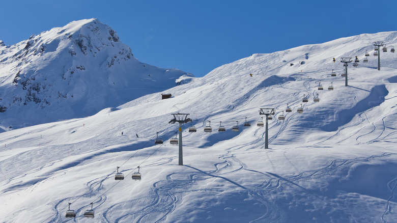 ski lifts in Arosa, Switzerlands