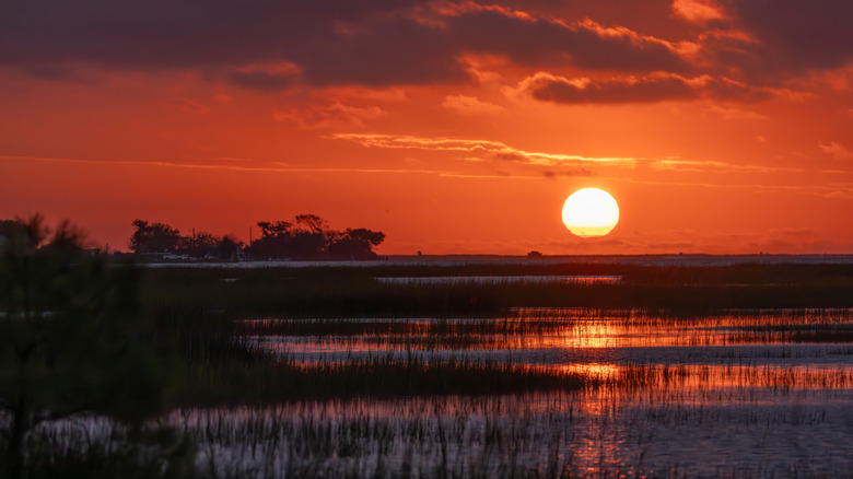 Sunset over Chesapeake Bay in Mathews County, Virginia