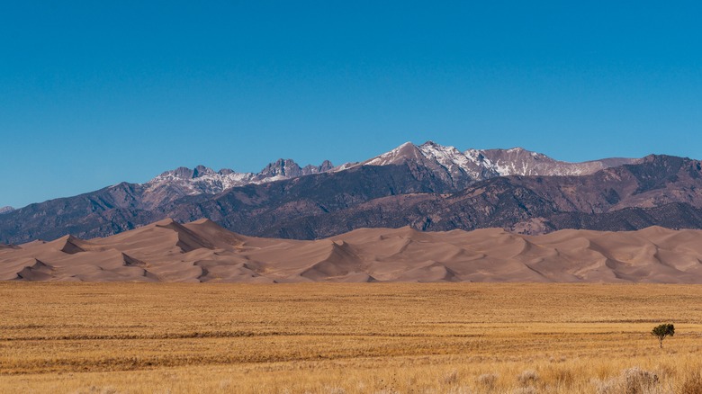 sand dunes and mountains