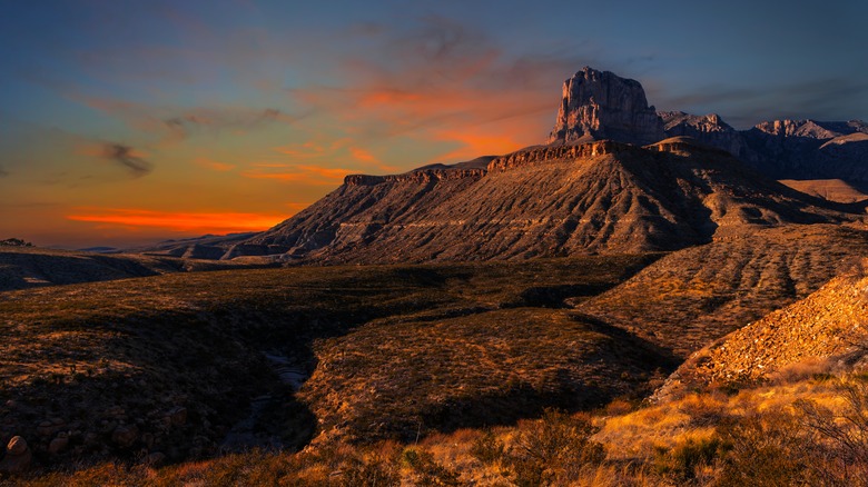 desert mountains at sunset