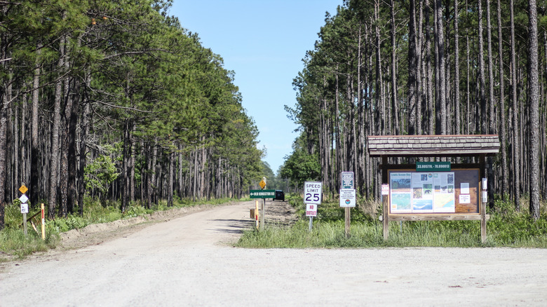 The entrance to the Lewis Ocean Bay Heritage Preserve in Myrtle Beach, South Carolina