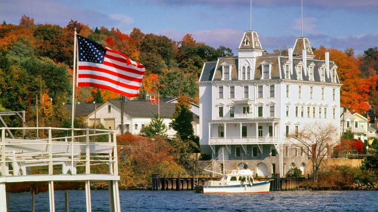 Goodspeed Opera House East Haddam Connecticut river flag