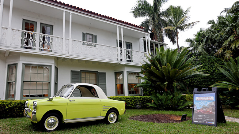 Exterior of Ann Norton house with green car out front