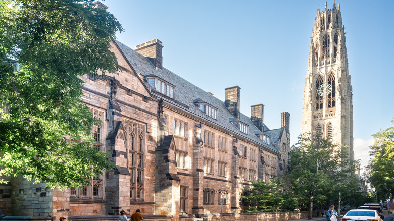 Yale University campus gothic church steeple