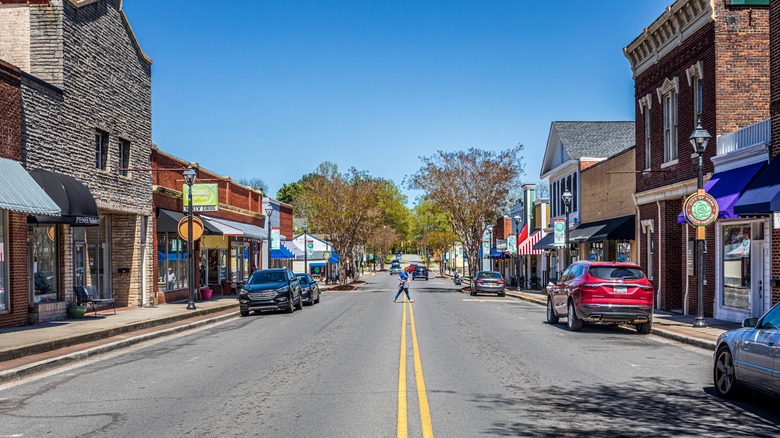 A downtown street in York, South Carolina