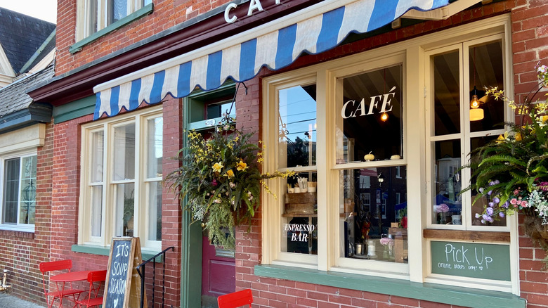 Cafe storefront in downtown Stroudsburg, PA