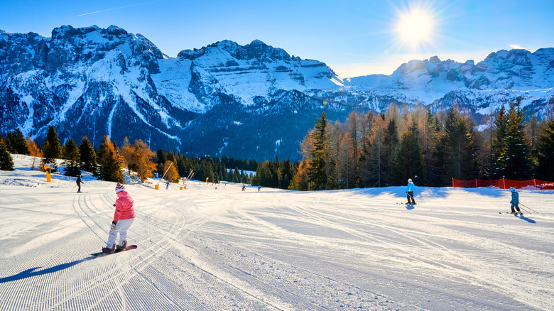 Panoramic view of the Madonna di Campiglio ski resort in the Italian Dolomites