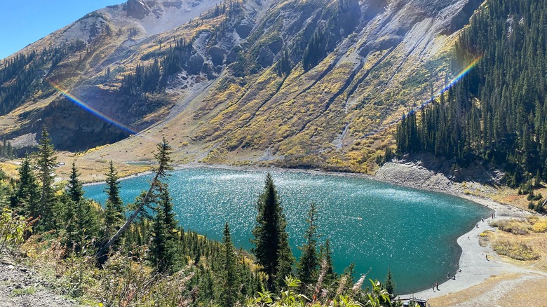 Sun shining on Emerald Lake