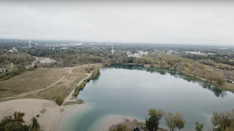 Pearl Lake Beach bird's eye view