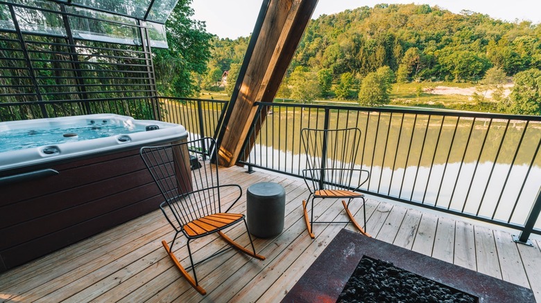 View from the balcony of The UtopiA lodging on Paradise Lake