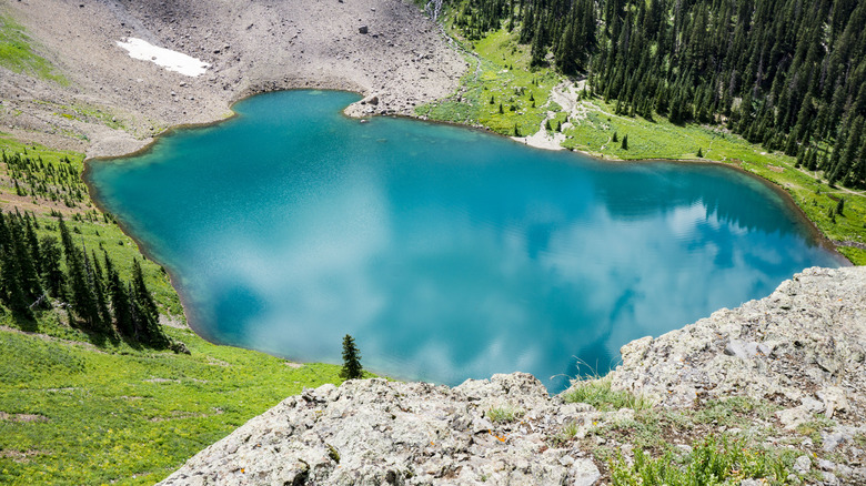 One of the three blue lakes on blue lakes trail in Ridgeway, Colorado