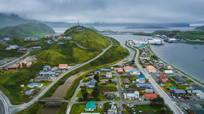 City street view of Unalaska, Alaska