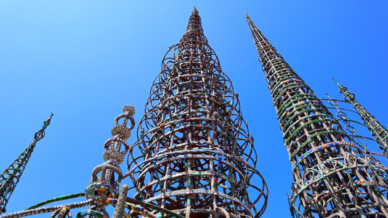 Watts Towers close up on clear day