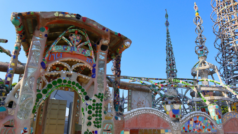 Gate to Watts Towers Los Angeles in daylight