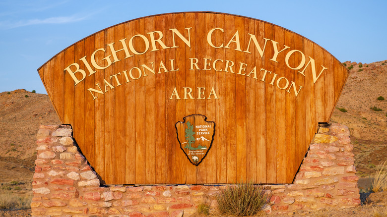 The sign for Bighorn Canyon National Recreation Area