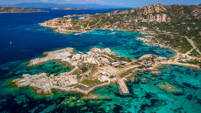 Aerial view of La Maddalena in Northern Sardinia, Italy