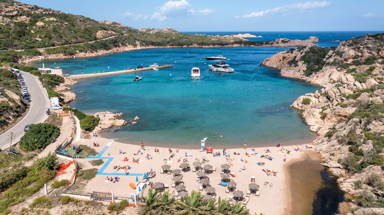 Beach of Cala Spalmatore on La Maddalena island in Sardinia