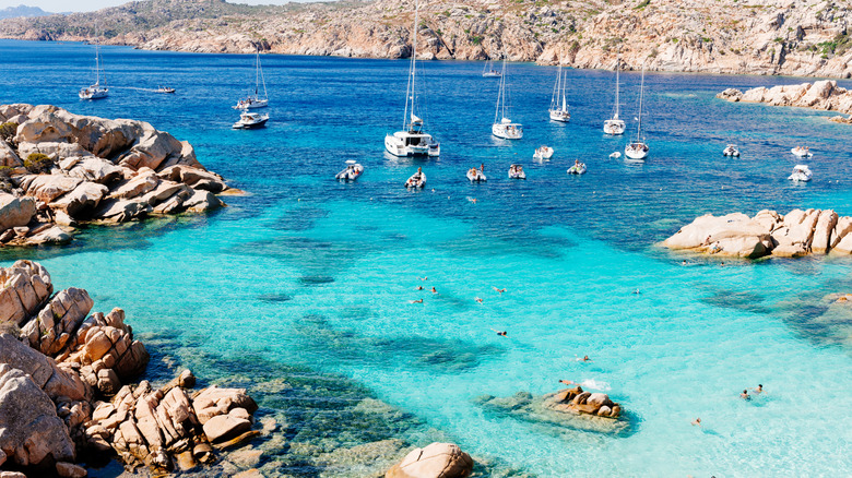 Cala Coticcio on the island of Caprera in the La Maddalena archipelago of Sardina