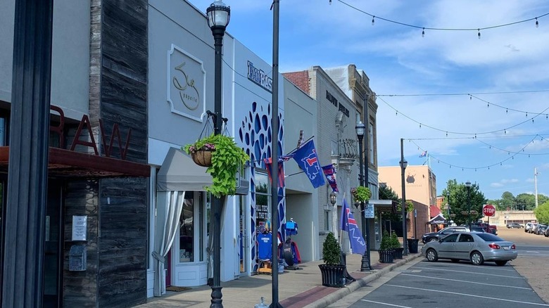 Shopfronts in downtown Ruston, Louisiana