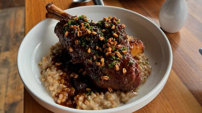 The braided 22oz lamb shank at SheWolf Pastificio & Bar in Detroit, Michigan