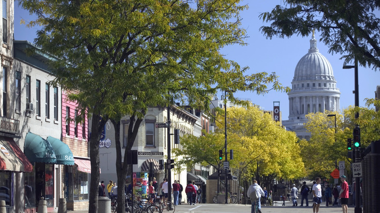 The capitol building in Madison, Wisconsin