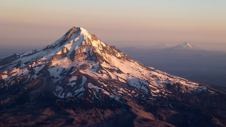 Majestic Mount Hood from above