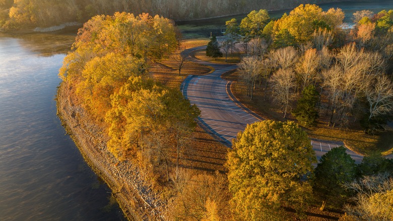 Natchez Trace Parkway during the fall in Tennessee