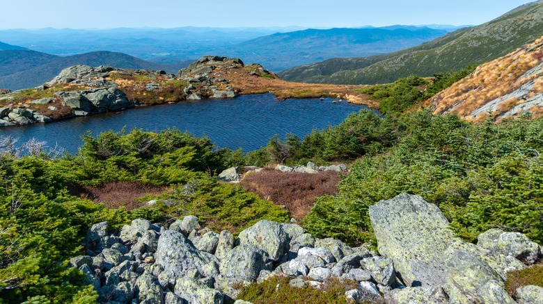 a gorgeous view of the White Mountains in New Hampshire