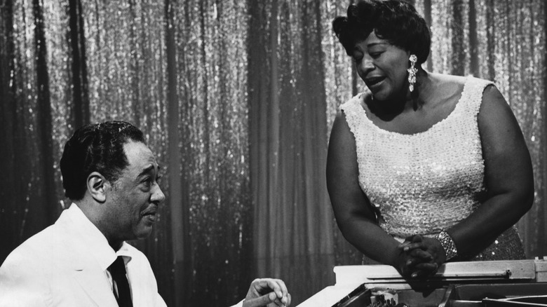 Ella Fitzgerald and Duke Ellington performing together