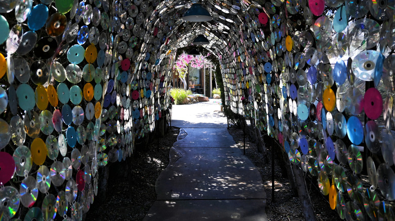 Pathway made of CDs at the Lab Anti-Mall