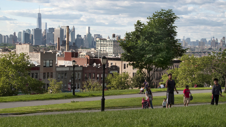 View of lower Manhattan from Sunset Park