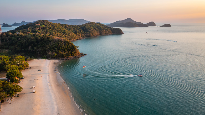 Aerial view of Cenang Beach, Malaysia